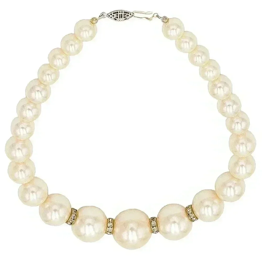 Faux Pearl Statement Necklace Wedding Bridal‎ Jewelry Summer Evening Necklace